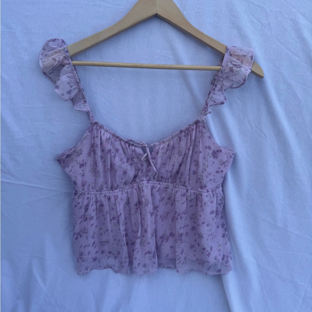 Hollister Pink Ruffled Smocked Blouse